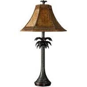 lot 6463 image: Copper Grove Prince Bronze Palm Tree Table Lamp
