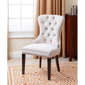lot 3646 image: Abbyson Versailles Tufted Velvet Dining Chair- Retail$311.99