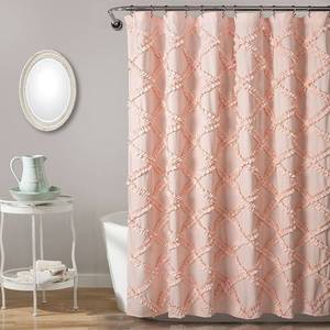 lot 3658 image: Lush Decor Ruffle Diamond Shower Curtain