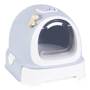 lot 3662 image: Fully Enclosed Hooded Litter Pan with Front Entry Odor Close Door
