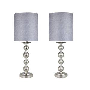 lot 3685 image: 23.5 Brushed Nickel Table Lamp Set of 2- Retail$81.99