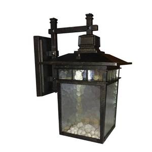 lot 3691 image: Cullen 1 Light Exterior Lighting-Imperial Black Finish