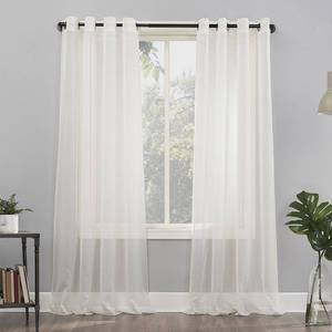 lot 3696 image: No. 918 Emily Voile Sheer Grommet Curtain Panel Pair