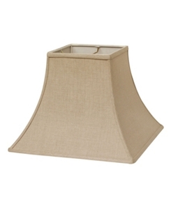 lot 3727 image: Cloth & Wire Slant Square Bell Hardback Lampshade with Washer Fitter, Beige