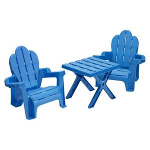 lot 3740 image: American Plastic Toys Adirondack Table and Chairs Set
