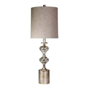 lot 3743 image: StyleCraft Mercury Glass and Brushed Metal Table Lamp- Retail$132.99