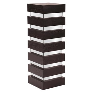 lot 3751 image: Stepped Black Espresso Wood Veneer Pedestal with Mirror- Retail$221.49