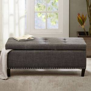 lot 3752 image: Tahlia Tufted Top Storage Bench - Charcoal