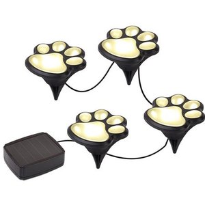 lot 3758 image: Solar Paw Print Lights (Set of 4)