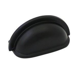 lot 3759 image: Matte Black Finish Kitchen and Bath Bin Pull Cabinet Cup Pull Handle (Set of 5)