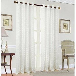 lot 3765 image: Rockford Clipped Doily Single Grommet Curtain 2 Panels - 54 x 90