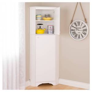lot 3771 image: Prepac Elite Winslow Tall 2-Door Corner Storage Cabinet - Retail$214.49