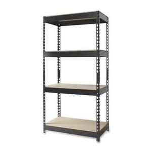 lot 3786 image: Iron Horse 3800 lb Riveted Shelving, 4-Shelf, 60Hx30Wx16D, Black- Retail$103.99