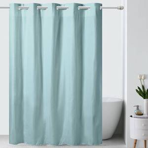 lot 3798 image: Hookless Embossed Dot Microfiber Shower Curtain
