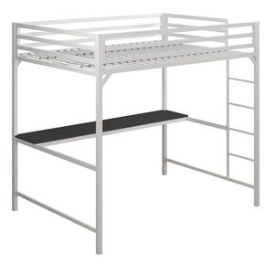 lot 3817 image: DHP Miles Metal Full Loft Bed with Desk