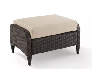 lot 3704 image: Kiawah Outdoor Wicker Ottoman- Retail$208.99
