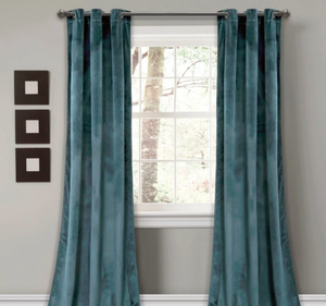 lot 3712 image: Porch &amp Den Lapeyrous Velvet Solid Room Darkening Window Curtain Panel Pair- Retail$76.98