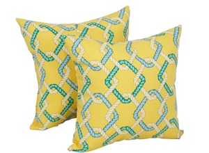 lot 3725 image: Blazing Needles 17-inch Square Polyester Outdoor Throw Pillows (Set of 2)