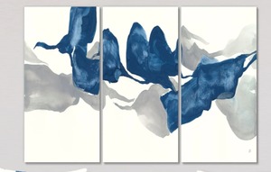 lot 3739 image: Designart Gouache Sapphire on Gray Modern Canvas Art- Retail$97.49