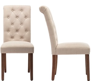 lot 3749 image: Classic Upholstered Accent Dining Chair, Set of 2- Retail$146.99
