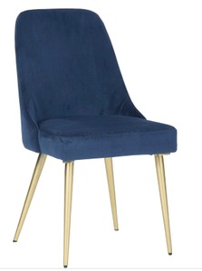 lot 3761 image: Trishcott Contemporary Dining Upholstered Side Chair Set of 2, Blue - Standard- Retail$201.49
