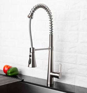 lot 3768 image: Lordear Commercial Pull Out Sprayer Single Handle Kitchen faucet- Retail$149.00