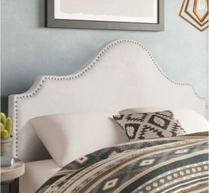 lot 3800 image: Adeco Queen Nailhead Headboard
