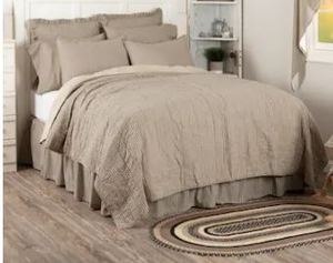 lot 3745 image: Sawyer Mill Ticking Stripe Quilted Twin Coverlet- Retail$88.99
