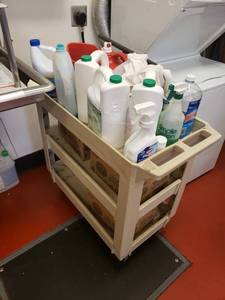 lot 9004 image: Utility cart with cleaning chemicals
