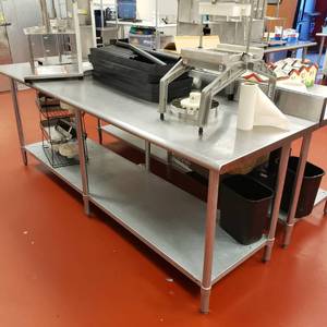 lot 9046 image: 96x30 stainless table with backsplash