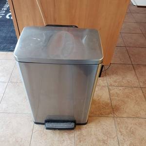 lot 9062 image: stainless trash can