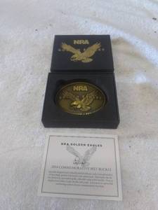 lot 5791 image: NRA Golden Eagles Belt Buckle