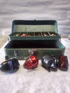 lot 5800 image: Vintage Tackle Box and Tack
