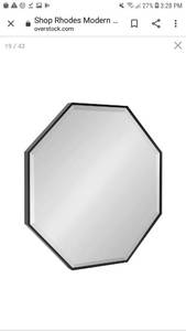 lot 65100 image: Rhodes Modern Octagon Wall Mirror - 24�24 - Black