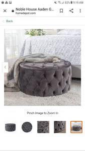 lot 65120 image: Arden New Velvet Tufted Ottoman