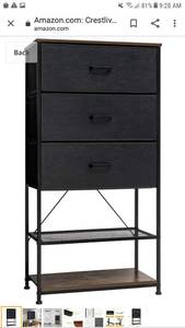 lot 65122 image: Crestlive Products Vertical Dresser Storage Tower - Sturdy Steel Frame Wood T...
