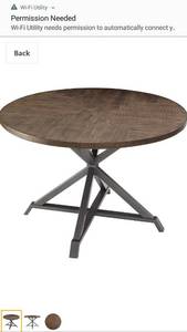 lot 65125 image: Homelegance Fideo 45 Round Industrial Style Dining Table, Pine