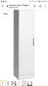 lot 65131 image: Prepac Elite 16 Narrow Cabinet in White
