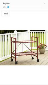 lot 65155 image: Cosco IndoorOutdoor Serving Cart, Folding, Ruby Red
