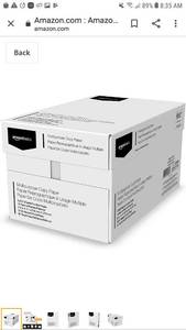 lot 65162 image: Amazonbasics 92 Bright Multipurpose Copy Paper - 8.5 X 11 Inches 10 Ream Case...