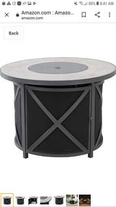 lot 65163 image: Amazon Brand - Ravenna Home Archer Outdoor Patio Firepit Table with Panel Top, 36W, Gray