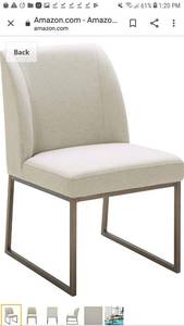 lot 65206 image: Amazon Brand �� Rivet Contemporary Dining Chair, 34H, Chalk