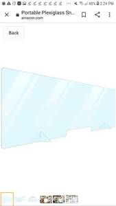 lot 65219 image: Portable Plexiglass Sneeze Guard Shield for Counter Cashier Protection 60x24