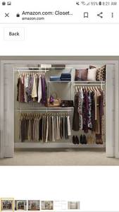 lot 65224 image: ClosetMaid 22875 ShelfTrack 5ft. to 8ft. Adjustable Closet Organizer Kit, White