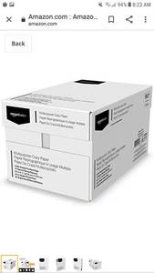 lot 65225 image: Amazonbasics 92 Bright Multipurpose Copy Paper - 8.5 X 11 Inches 10 Ream Case...