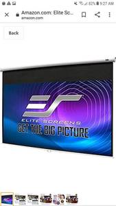 lot 65236 image: Elite Screens Manual B, 100-INCH 1610, Manual Pull Down Projector Screen 4K  8K Ultra HDR 3D Ready with Slow Retract Mechanism,