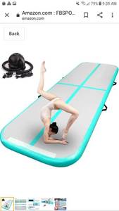 lot 65239 image: FBSPORT 13ft Inflatable Gymnastics Air Mat Track Floor Mat 48 inches Thickness Gym Mats for Home UseTrainingCheerleadingYogaWater with Pump