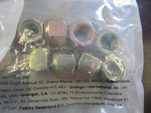 lot 1590 image: NEW PKG of 10 FABORY 26LH92 58 - 11 Lock Nut, Nylon ZINC FINISH RT HAND ,Gr 8,Steel