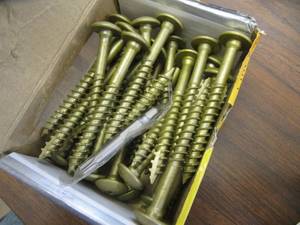 lot 1571 image: NEW BOX POWER PRO CONSTRUCTION LAG SCREWS (30) 516 x 3 EXT WOOD CERAMIC COATED