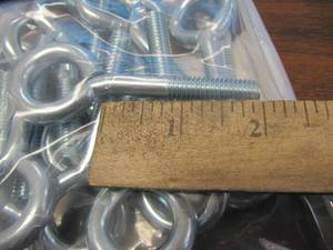 lot 1548 image: Eye Bolts NEW LOT OF 28 pcs  38 x 2 Eye Bolt